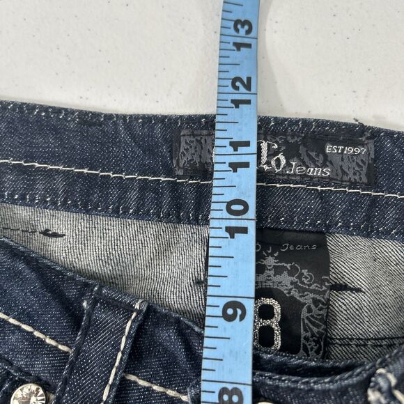 Cello Jeans Womens 8 Blue Mid Rise Bootcut Sparkling Embellished Y2K 90s - Picture 7 of 10